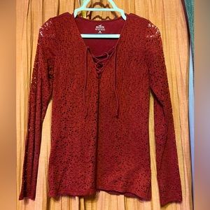 Lace Sleeve Top HOLLISTER
